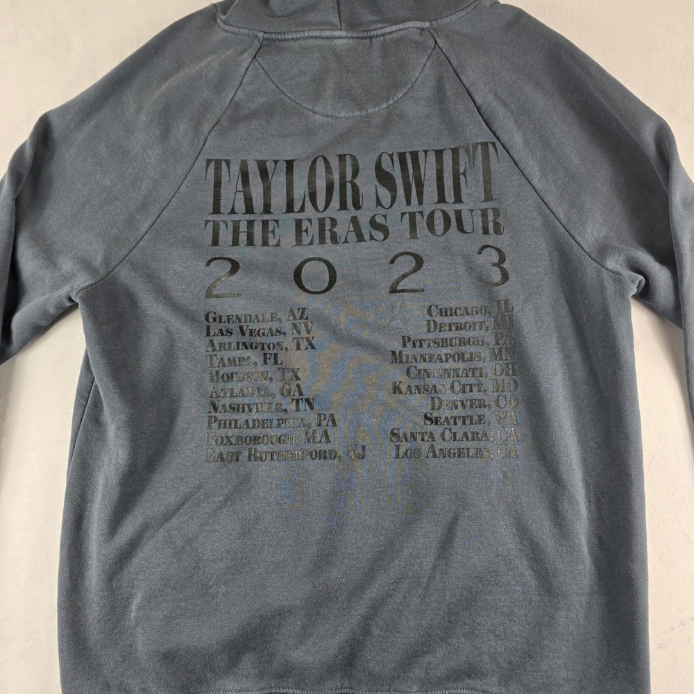 Taylor Swift The Eras Tour 2023 Merch Gray Hoodie Sweatshirt Women Large - Picture 7 of 8